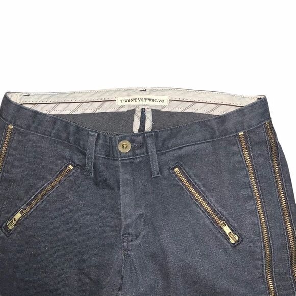 TWENTY8TWELVE by S. Miller Moto Zip Jeans  24 Black Skinny Gold Hardware - Picture 6 of 12